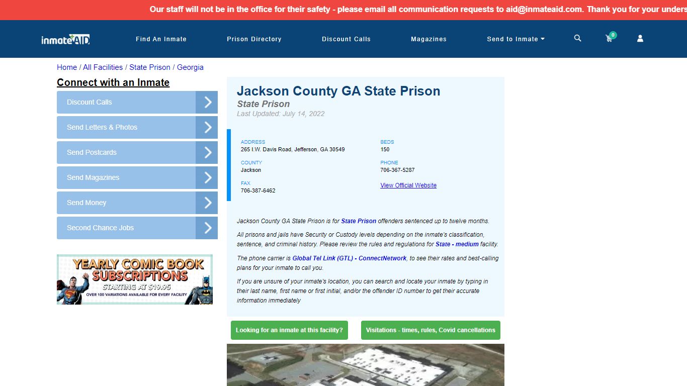 Jackson County GA State Prison & Inmate Search - Jefferson, GA