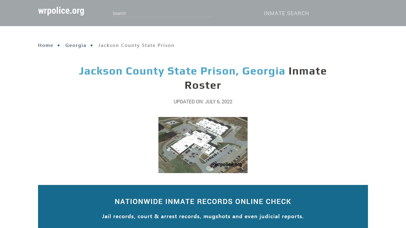 Jackson County State Prison, Georgia - Inmate Locator